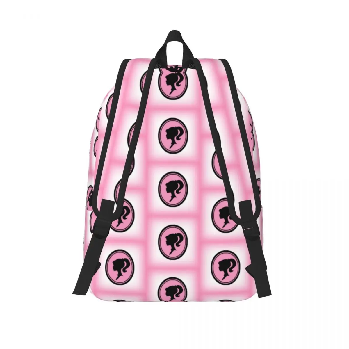 Custom Barbies Silhouette Pattern Canvas Backpack for Boys Girls School College Travel Bags Men Women Bookbag Fit 15 Inch Laptop