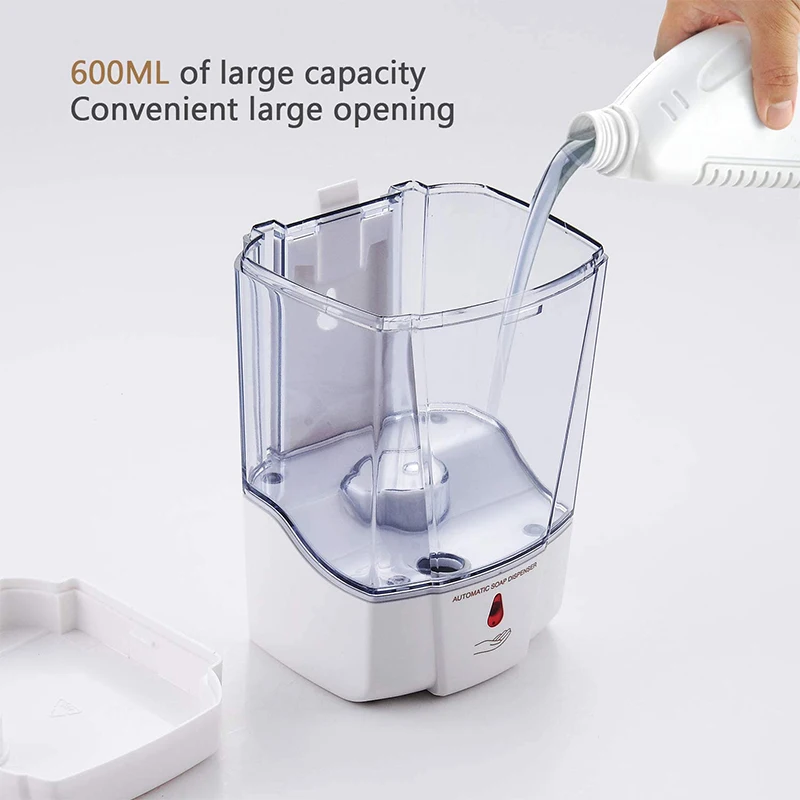 Dispenser di sapone Dispenser automatico di sapone liquido disinfettante per le mani con sensore Touchless da 600ml montato a parete per la cucina