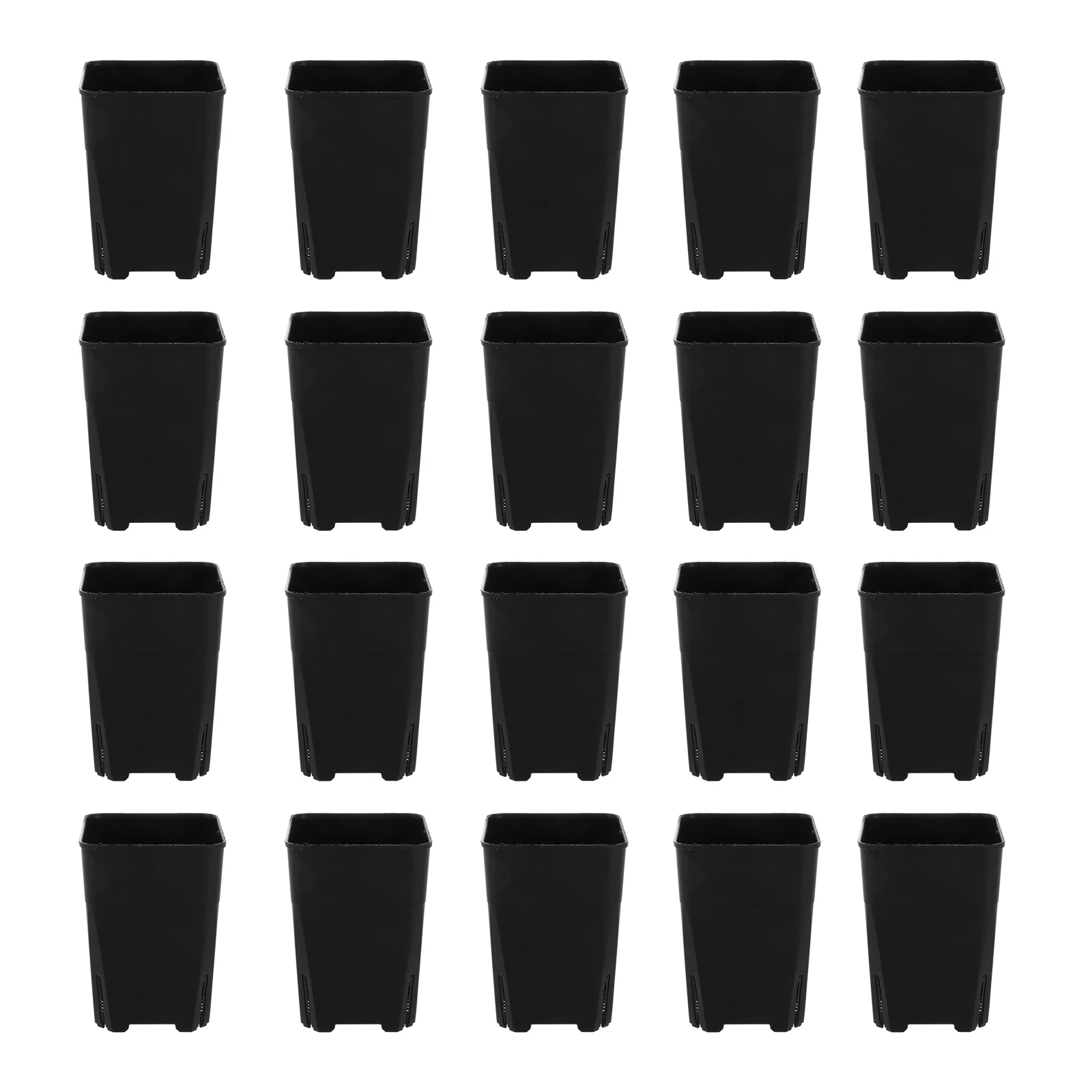 

20pcs Plastic Flower Pots Square Balcony Garden Flower Pot Basin Decorative Nursery Planter For Home Office Air