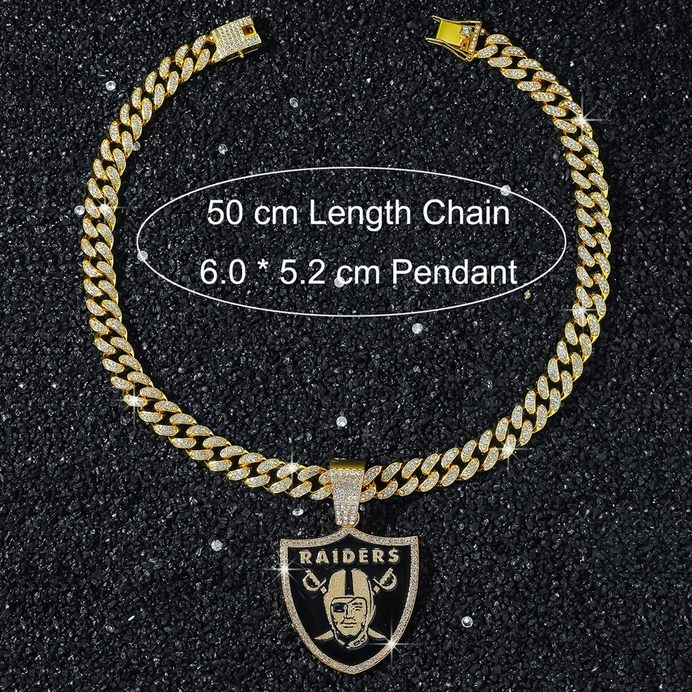 جديد الرجال الهيب هوب مغني الراب فريق الرجبي قلادة قلادة مع 13 مللي متر ميامي كوبا سلسلة القلائد للنساء والرجال ارتداء المجوهرات بالجملة #5