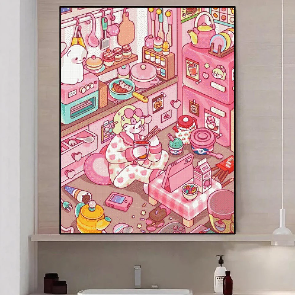 Full Fairy Dust Crystal Bear Cure Cartoon 5D Diamond Painting Cross Stitch Mosaic Kits Home Decor DIY Handmade Gift New Arrival view 3