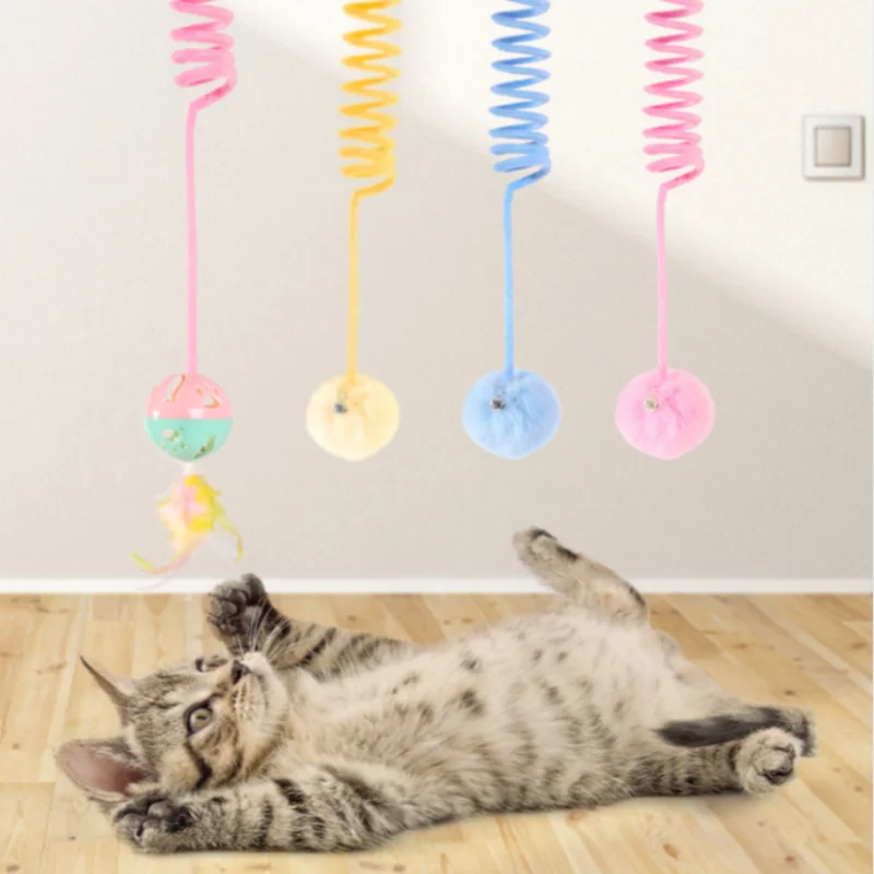 Katze Teaser Katze Spielzeug Plüsch Ball Haustier Frühling Seil Skalierbare Hängende Stretch Kätzchen Entspannende Interaktive Spielzeug Training Haustier Liefert