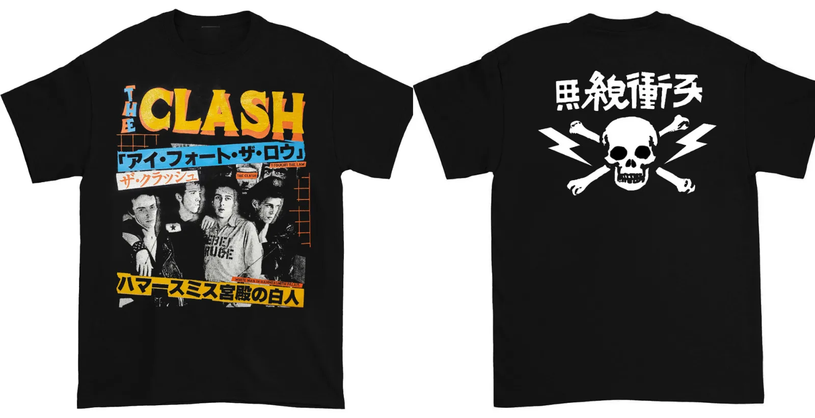 

New The Clash Band member Double Sided Full size Black T Shirt E532