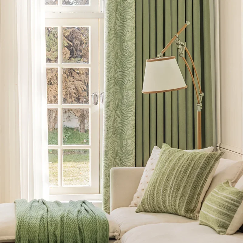 

Thicken Chenille Stitching Small Fresh luxury curtains for living room bedroom dining Blackout Simple Window Decor