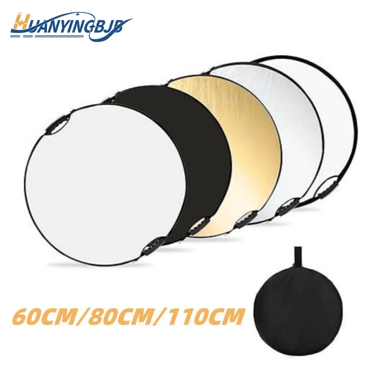 60/80CM Concept Light Reflector With Grips 5-in-1 Photography Diffuser Handle Collapsible Portable for Studio Outdoor Lighting