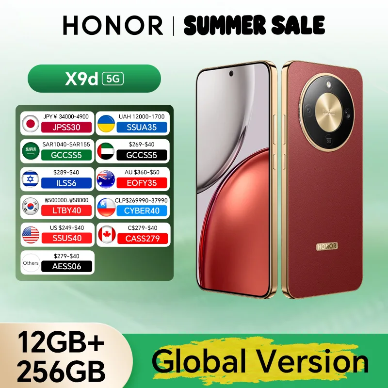 Original Global Version HONOR X9d 12GB+256GB 5G Smartphone 6.79'' 120Hz Screen 108MP AI Camera 8300 mAh 66W Super Charging