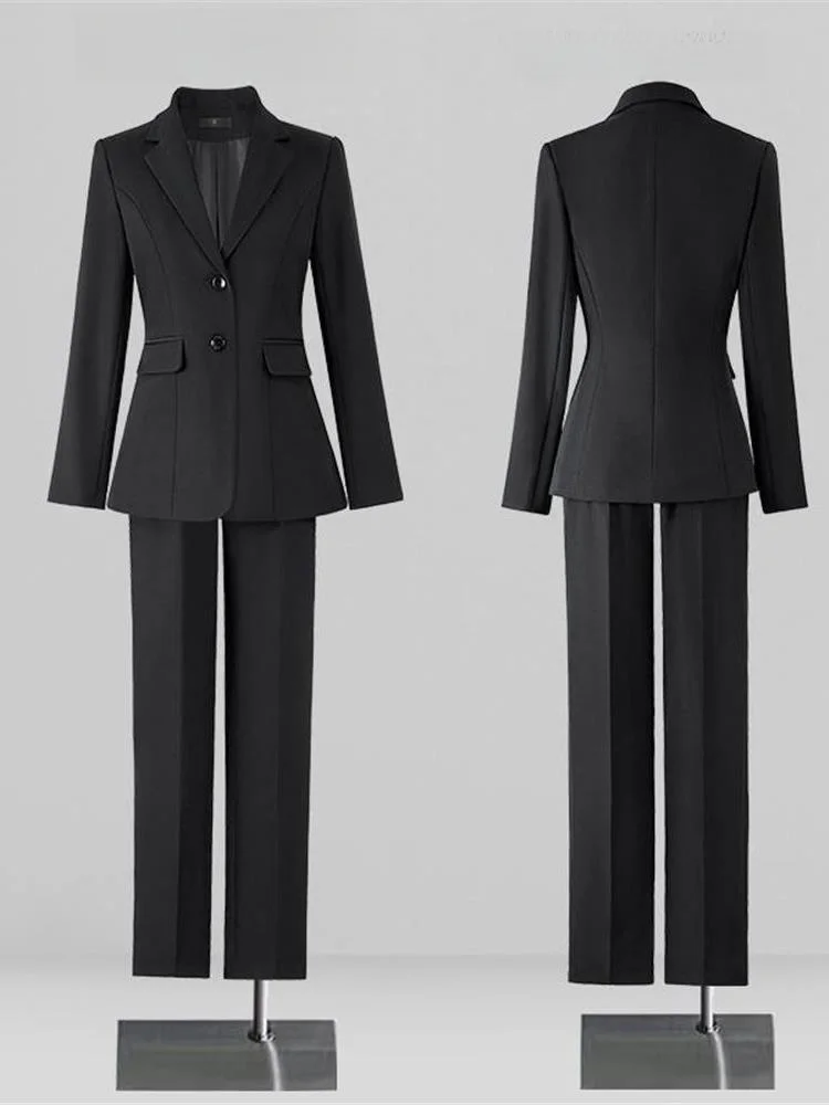 

Bla Suit Jaet for Women's Career Interview Profional Workwear ort Sle Long Sve Single Button Closure Cleanfit