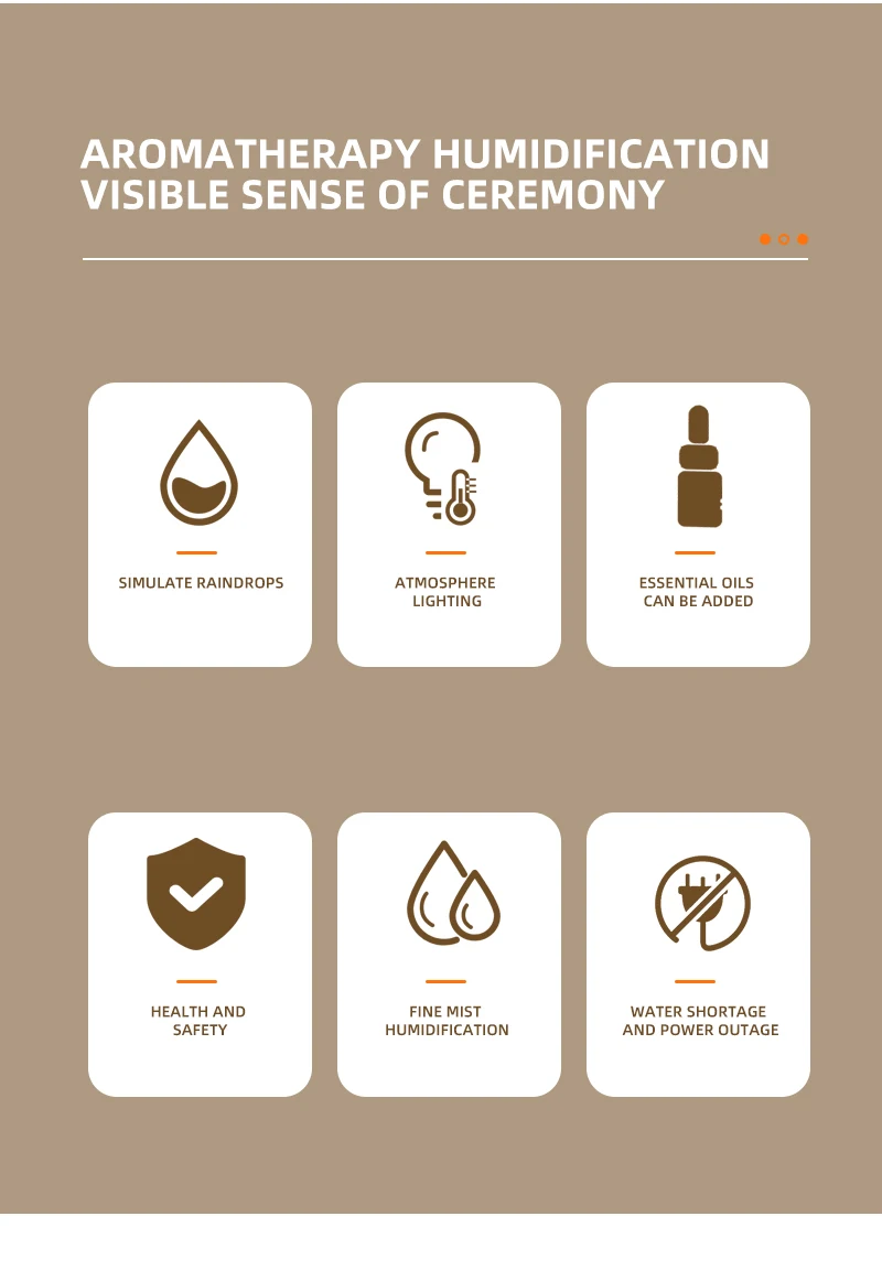 350 ml Aroma Luftbefeuchter Mini USB Fernbedienung Regentropfen Bunte Licht Aromatherapie Zimmer Regen Wolke Aroma Öl Diffusor – Detail 5