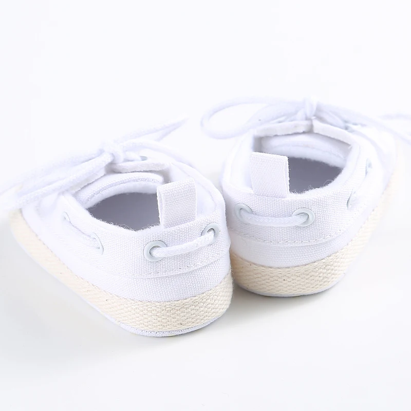 Classic Canvas Baby Shoes for Boys 0-1 Year Old Lace-Up Spring Autumn Soft Sole Comfortable Casual Walking Shoes