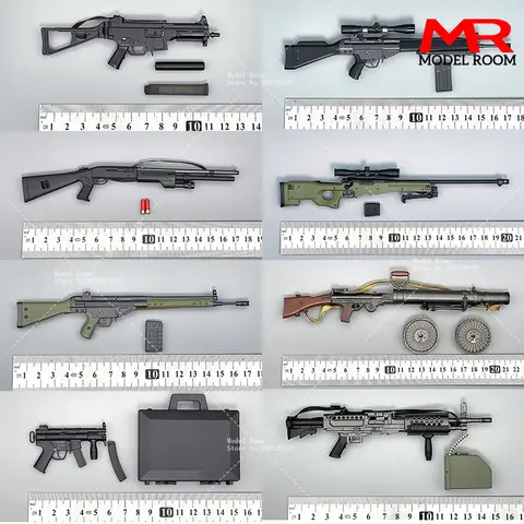 1/6 Scale Soldier Sterling SMG M870 G-3 Rifle Gun MK5K Briefcase Gun Lewis AMG UZI Plastic Model Fit 12'' Action Figure Body