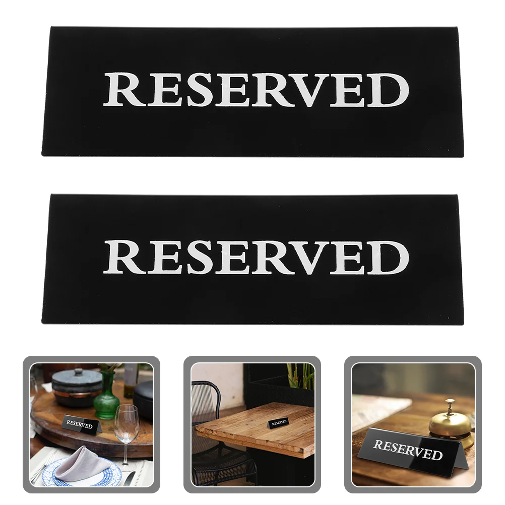 

2 Pcs Acrylic Inverted Triangle Table Card for Hotel Restaurant to Reserve Place Setting The Unique Decor Reserved Sign