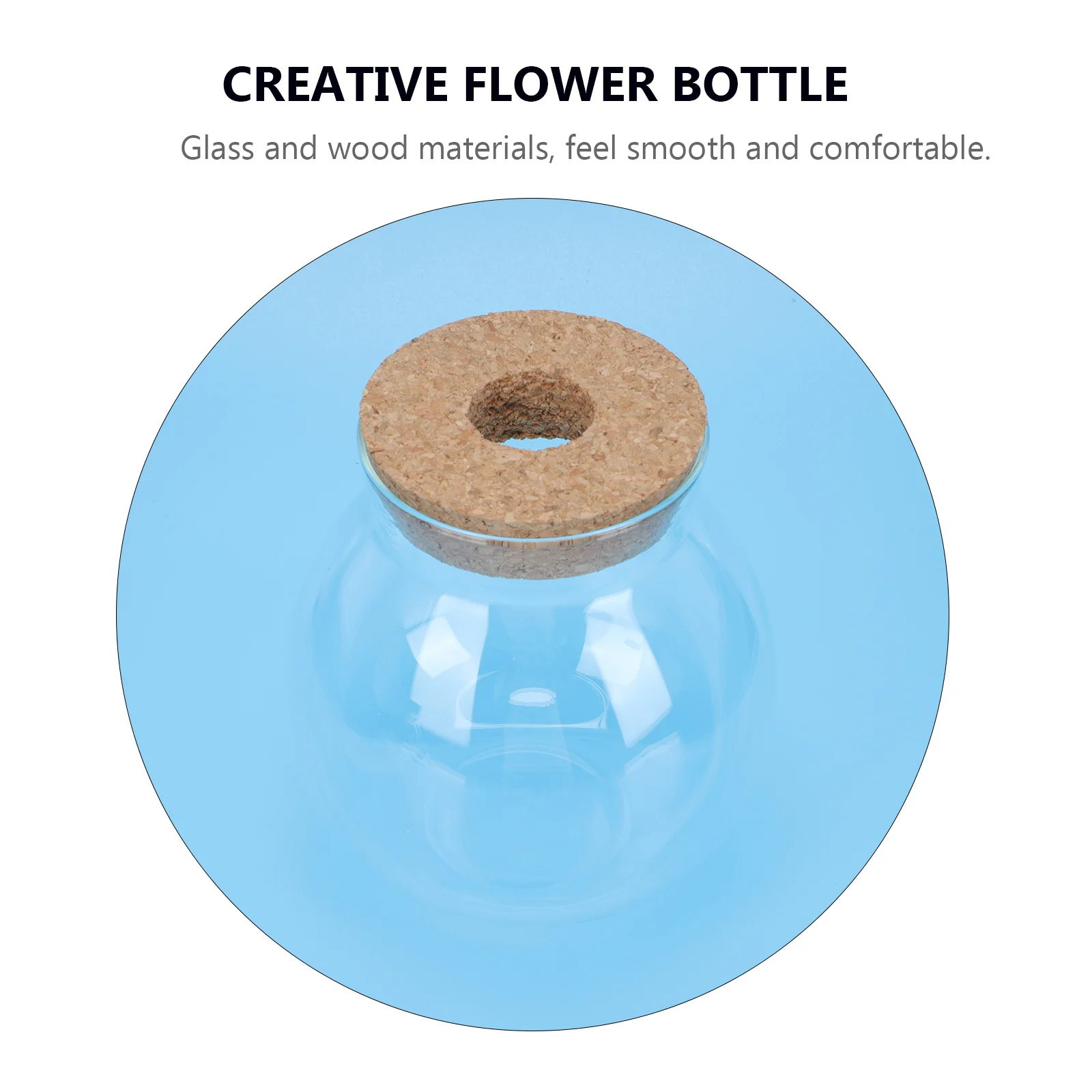 

2Pcs Hydroponics Plant Vases Glass and Wood Decorative Transparent Flower Arrangement Vase Home Decor Flower Container