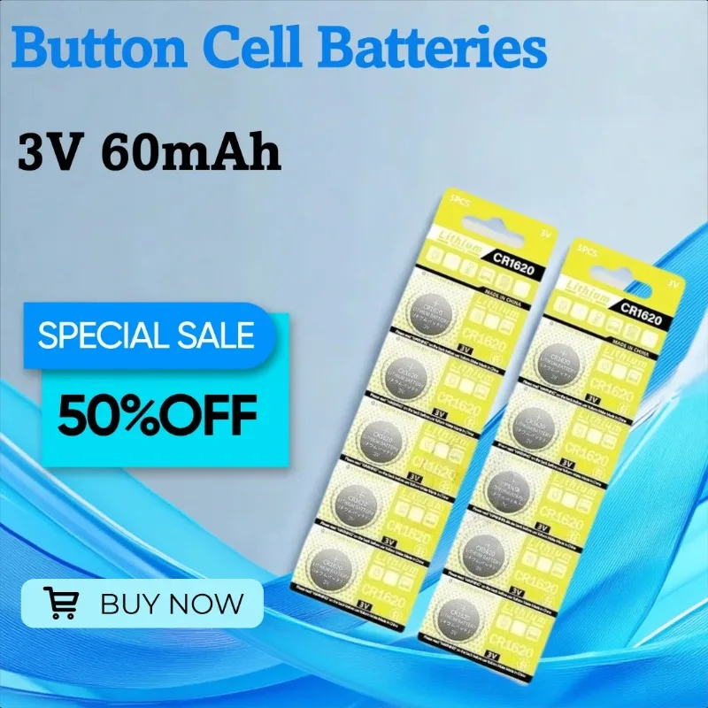 3V CR1620 Батарея-таблетка для игрушечных пультов и часов