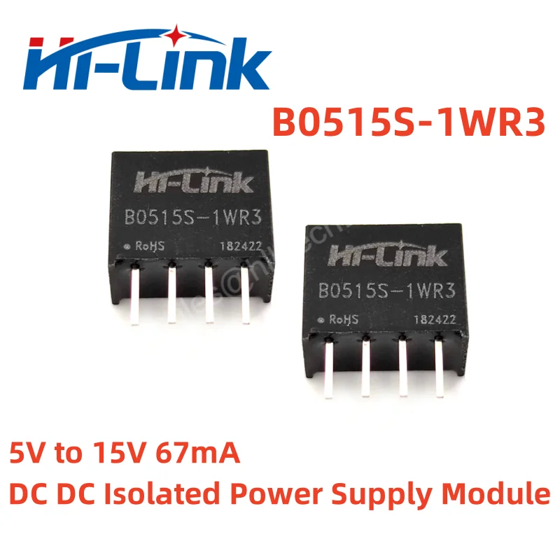 Hilink 5pcs/Lot B0515S-1WR3 5V to 15V DC DC Isolated Power Supply Module High efficiency Low Ripple