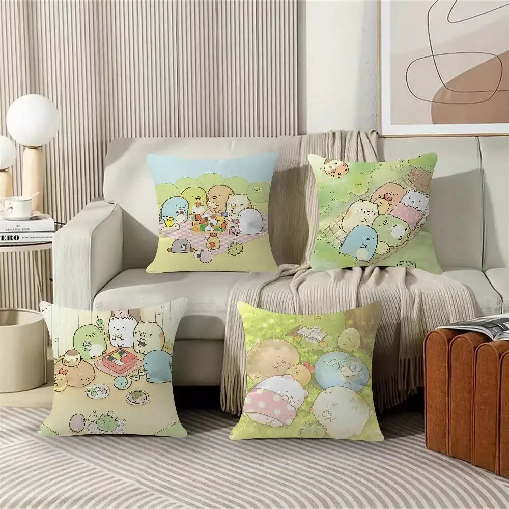 Cartoons Sumikko Gurashi Cute Cushion Cover Soft Pillow Case For Sofa Living Room Home Office Decor Protective Covers