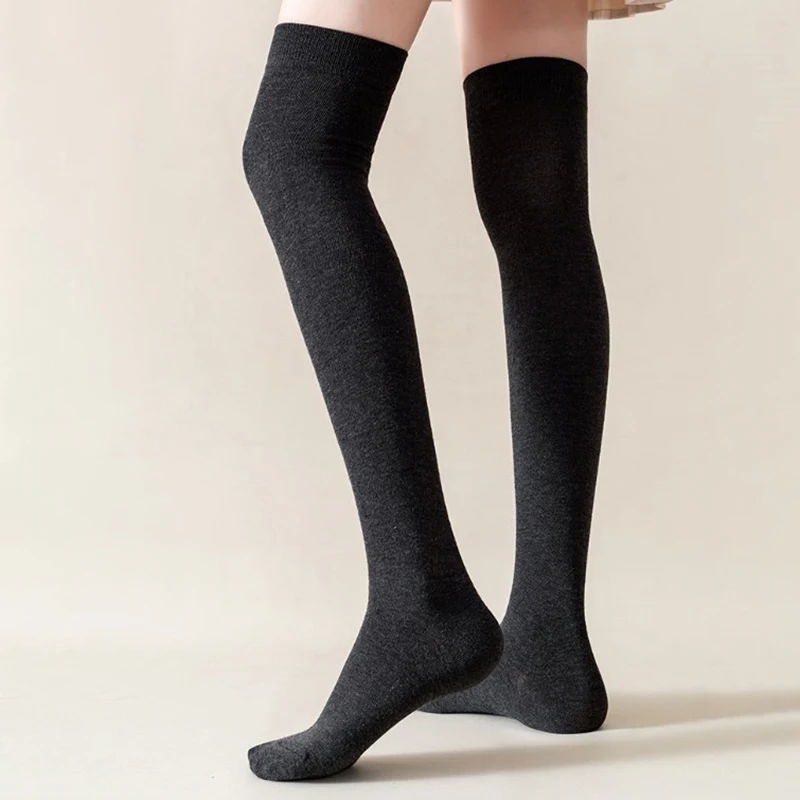 1Pair Long Tube Jk Calf Stockings Solid Color Comfortable Slimming Knee Socks Women's High Socks Sports Micro Pressure Socks