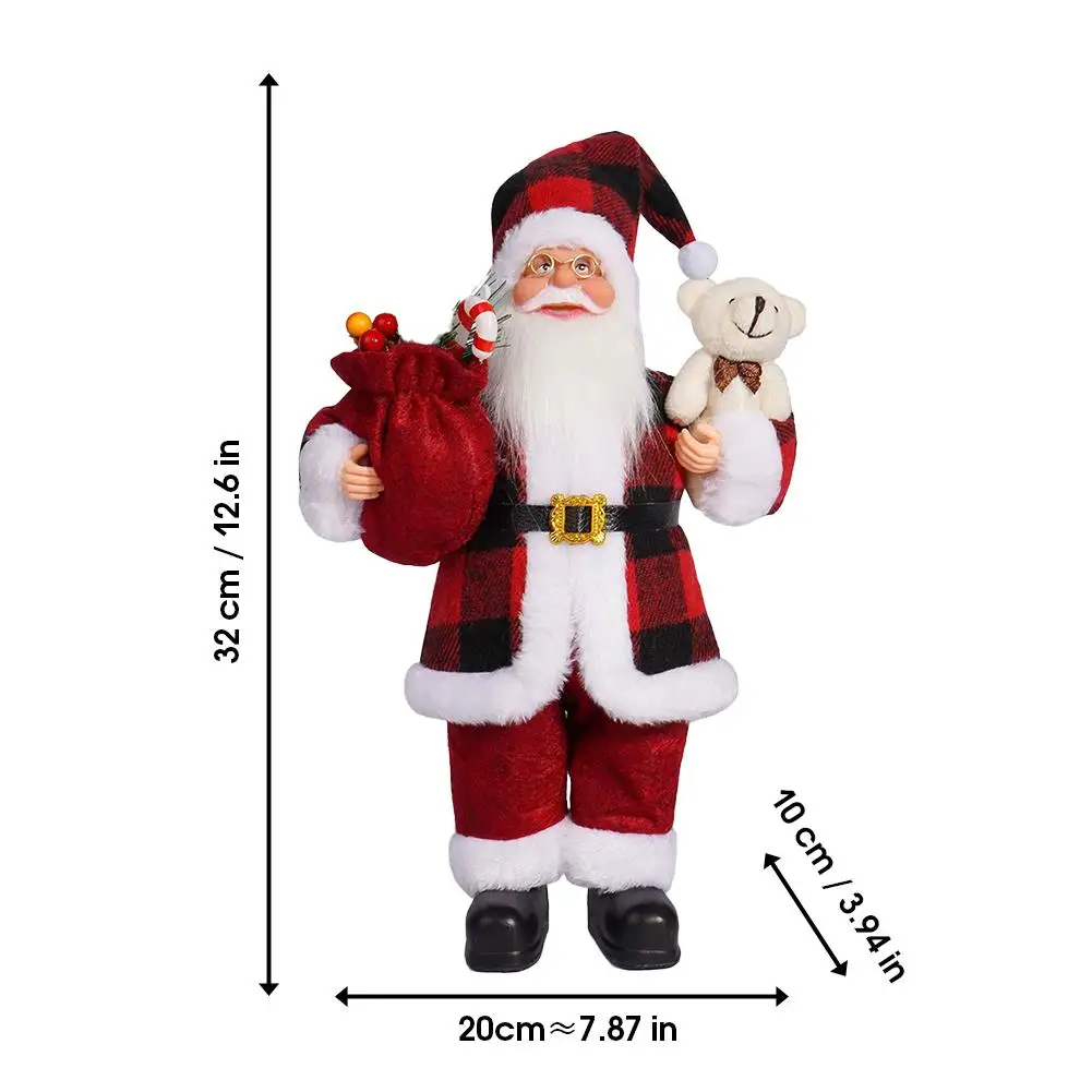 Riesige 30cm Weihnachtsmann-Plüschpuppe Weiche Weihnachtsdekoration Christbaumschmuck Party-Deko für Garten und Zuhause Neujahrsgeschenk – Detail 14