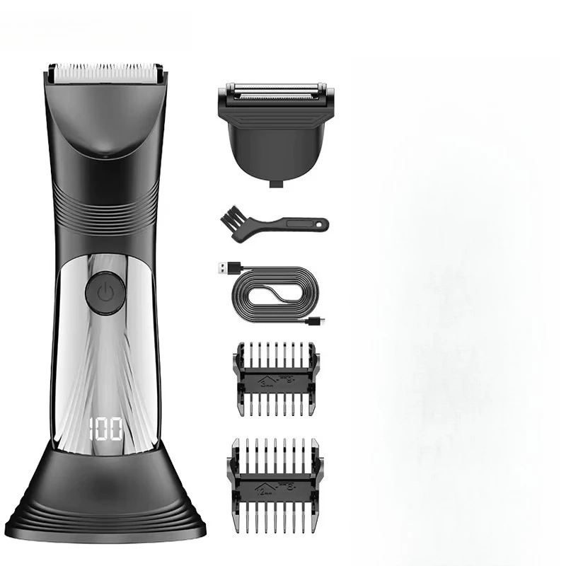 

Мужская многофункциональная безболезненная бритва с керамическими и стальными лезвиями для чувствительных зон, водонепроницаемая IPX7, триммер для зоны бикини и паха