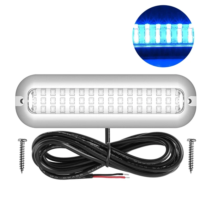 42led luzes led marinhas para barco subaquático 5.1 polegada ip68 316 montagem superfície aço inoxidável para iate caiaque