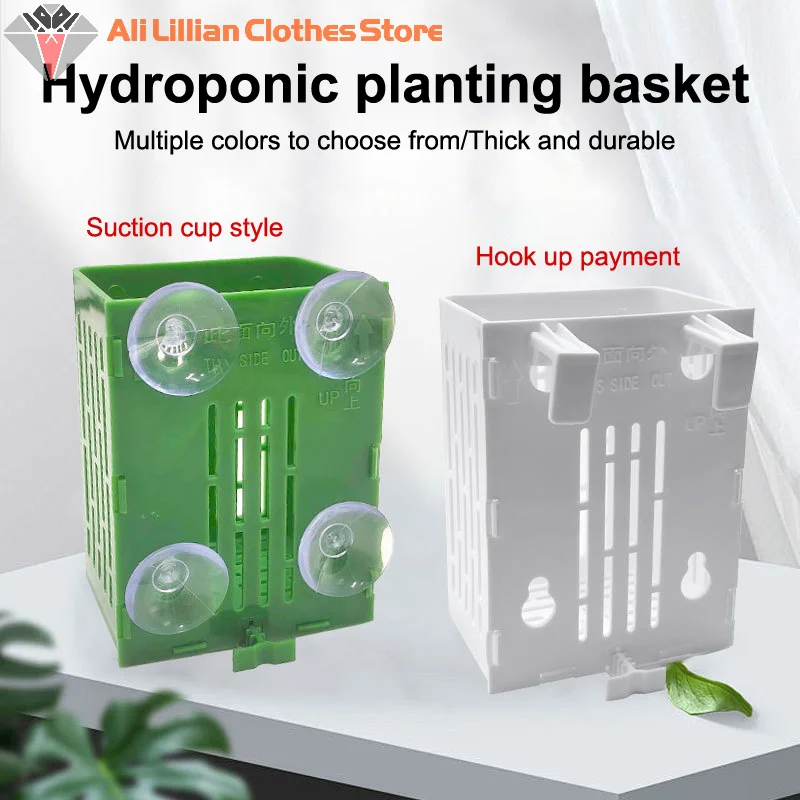 Hängende Saugnapf Haken Aquarium Pflanzenhalter Kunststoff Aquarium Pflanzer Pflanzer Körbe Aquatische Topf Box Aquascape Dekoration