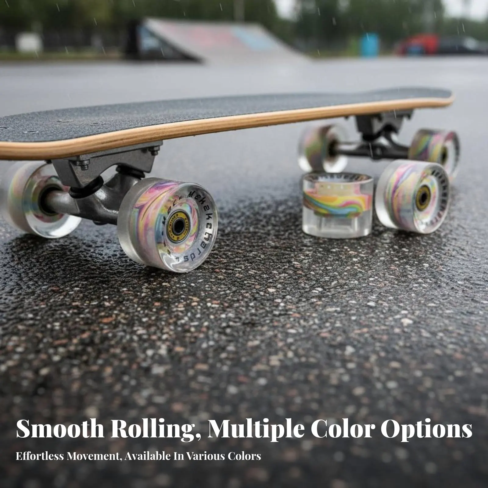 

4 Pieces 60mm PU Sidewalk Surfer Wheels High Bounce Transparent Printed Board Wheels 80A Durometer Wear Resistant for Boardwalks