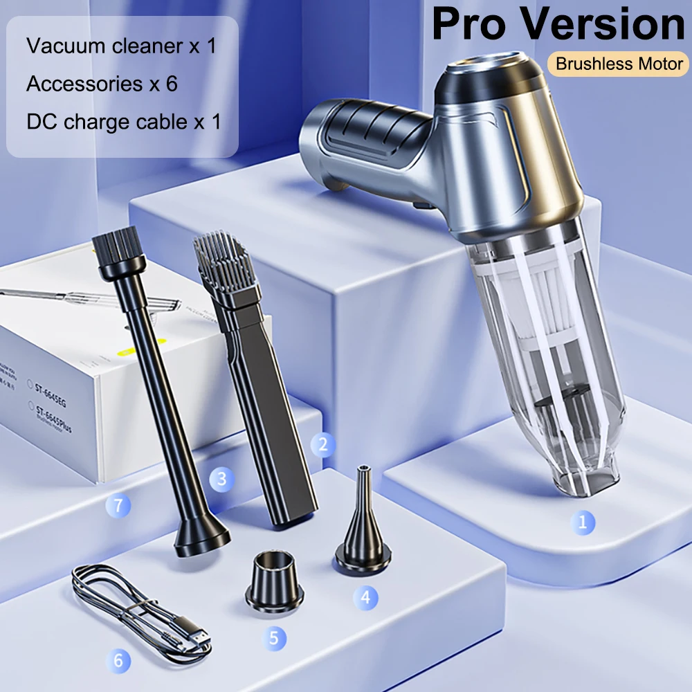 Autostofzuiger Draadloze draagbare stofzuiger 95000PA Sterke zuigkracht Handheld Mini Cleaner High Power Blower voor Car Home