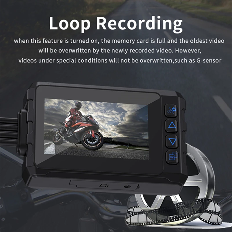 WiFi Motorcycle DVR Full HD Front Rear View 1080P+1080P Dash Cam Waterproof GPS Motorcycle Recorder Camera Logger Box