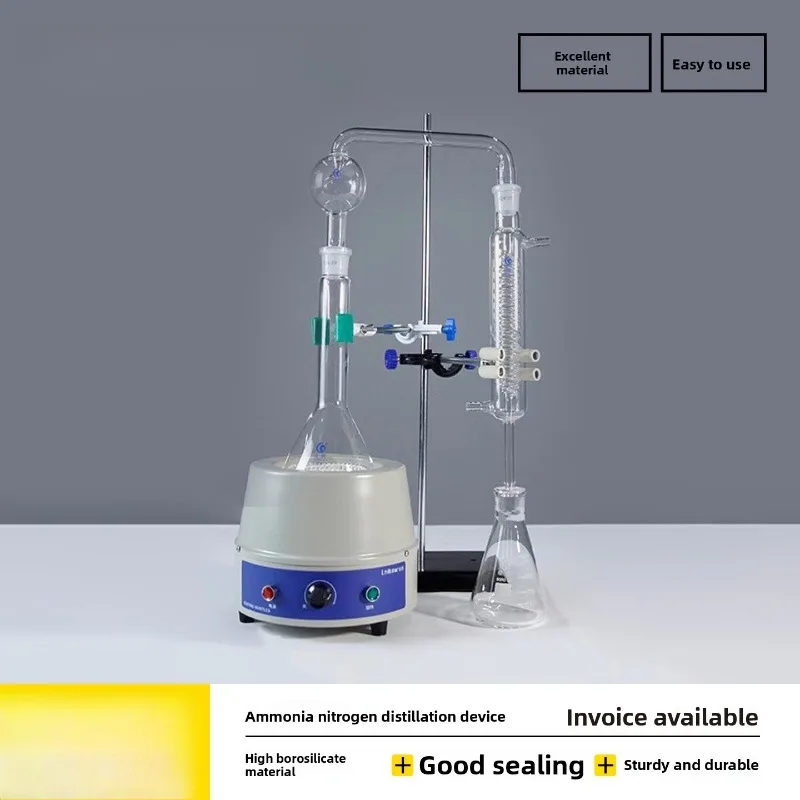 

500ml 24# Kjeldahl Nitrogen Distillation Apparatus Glass Multi-unit Distiller Double Quadruple 1000ml
