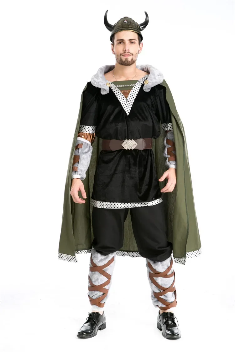 Halloween Mens Vikings Vikingar Fancy Dress Deluxe Historical Barbarian Warrior Costume