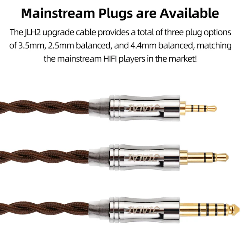 NiceHCK JIALAI JLH2 versilbertes OCC+OCC gemischtes HiFi-Kopfhörerkabel 3,5/2,5/4,4 mm MMCX/QDC/0,78 mm 2-polig für NRA ZEX ZAS DQ6 DB3