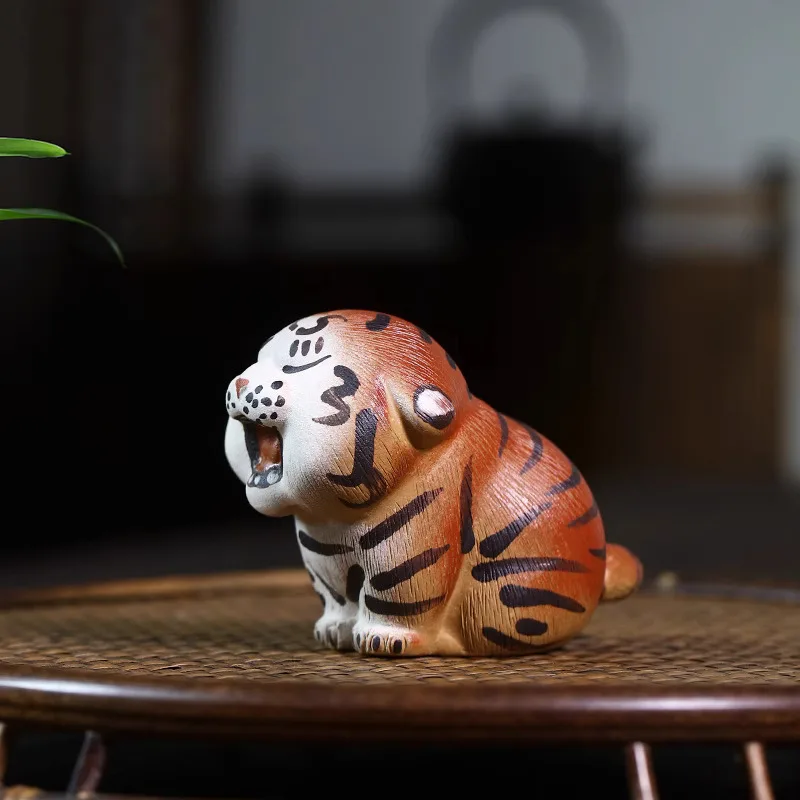 Purple Sand Tea Pet Decoration Boutique Can Keep Table Fengshui Tiger Small Play Cute