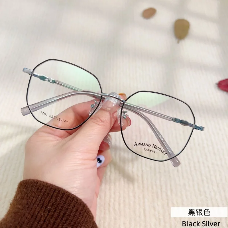 وصل حديثًا إطارات نظارات عصرية للرجال والنساء مصنوعة من خليط معدني نظارات طبية أدبية كلاسيكية خفيفة للغاية #4
