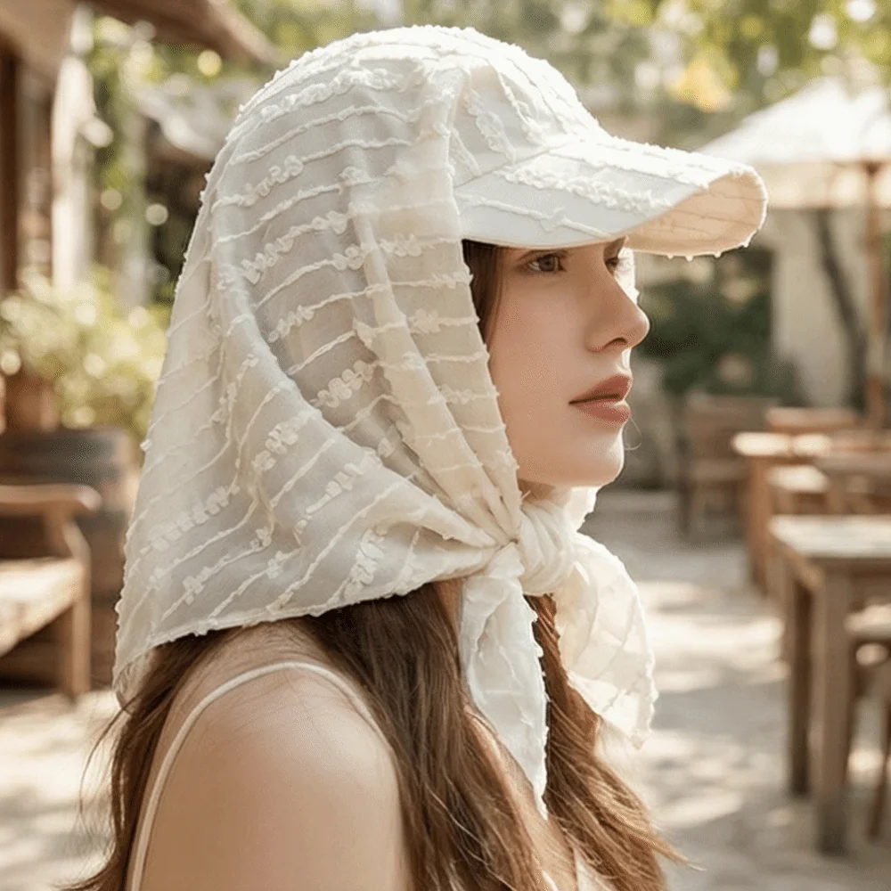 

Sweet Cool Korean Style Headscarf Baseball Hat Lace Y2k Scarf Baseball Cap Hip-hop Hair Scarf Strappy Bandana Hat Men