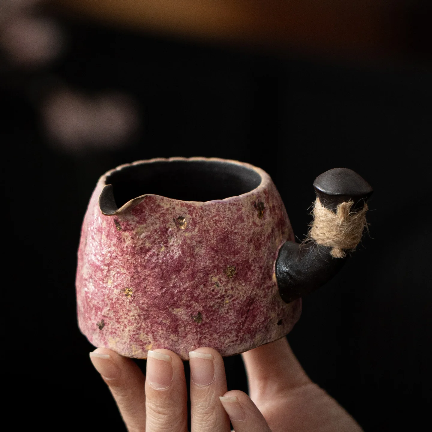

Rock Ore Zijin Side Handle Fair Cup Gong Dao Bei Chinese Retro Ceramic Tea Serving Household Set Accessories Single Pot