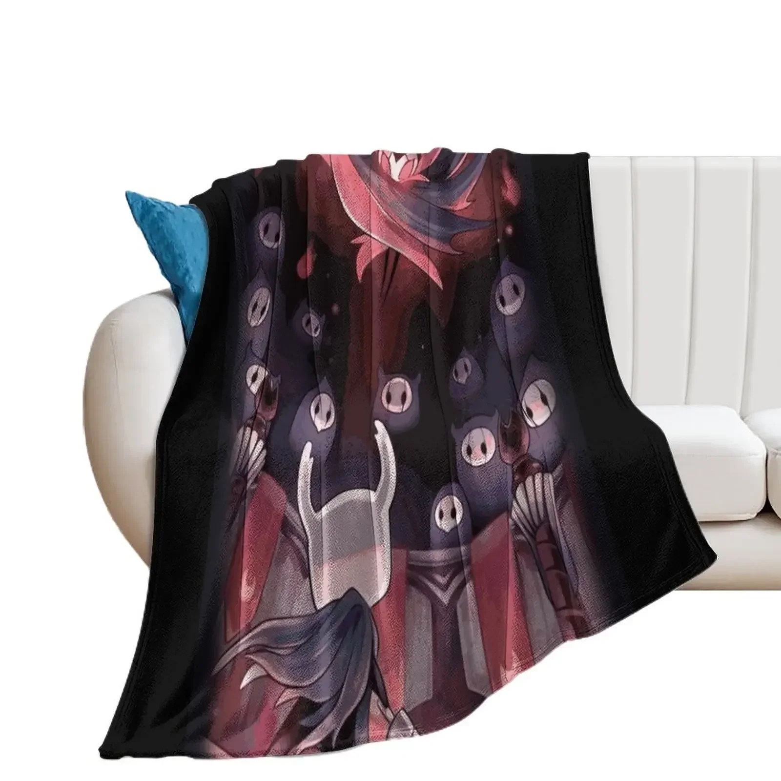 

Hollow Knight - The Knight Facing Master Grimm Throw Blanket Retros bed plaid Weighted Blankets For Bed Blankets