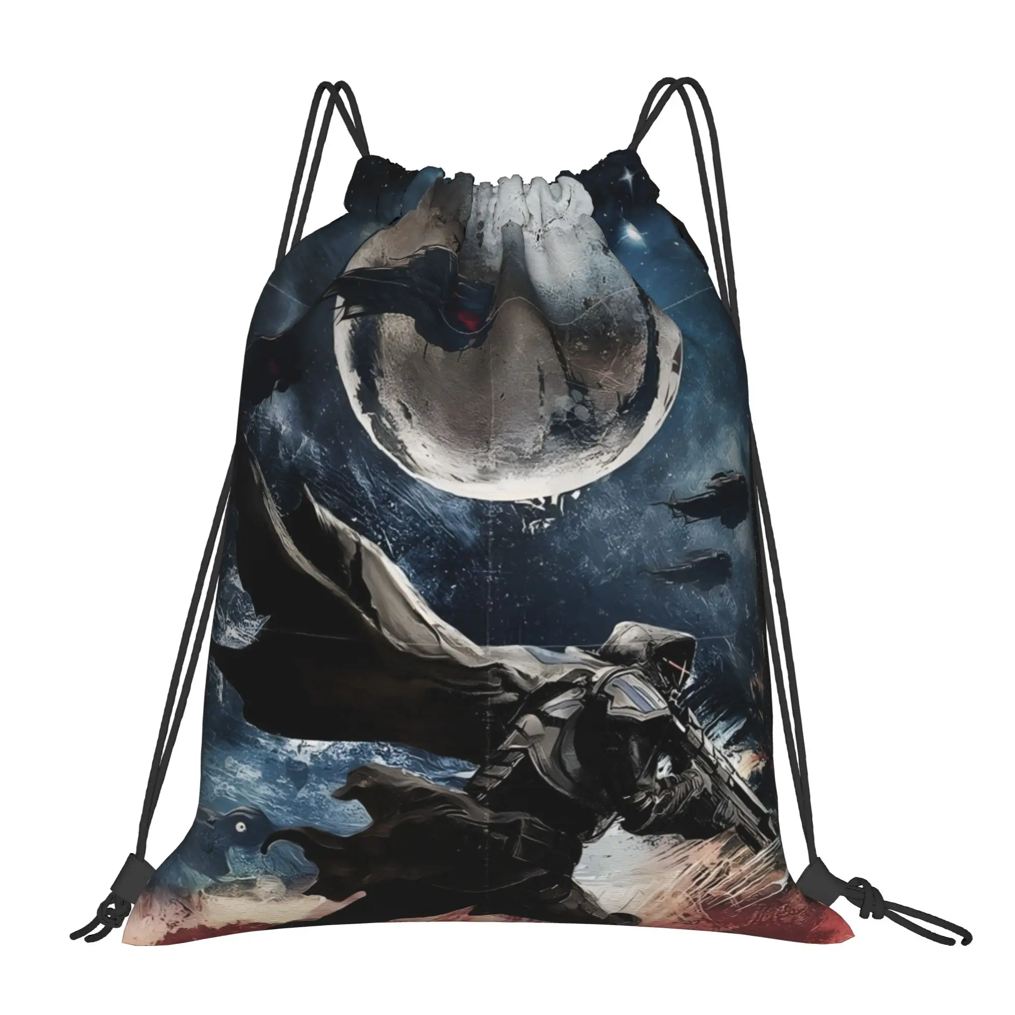 1 pc Futuristic Warrior Destinies Sci-Fi Game Fan Portable Hiking Drawstring Bags Storage Backpacks