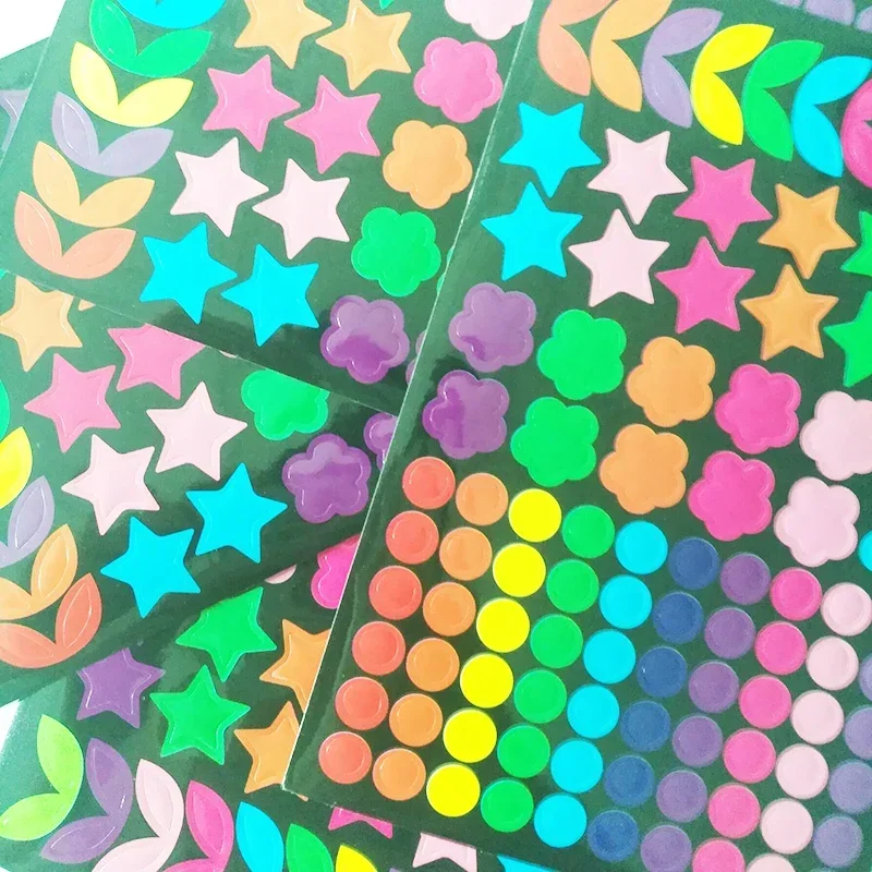 5 blätter/Set Runde Blume Stern Aufkleber Scrapbooking Papier Selbst Klebe Aufkleber Schreibwaren