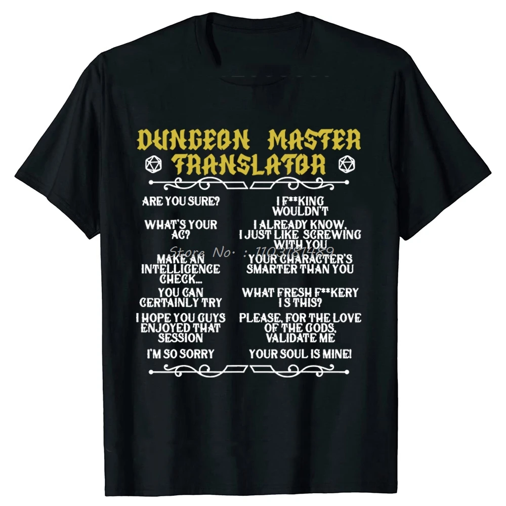 

new model Gaming Master Table Game RPG Gamer Dungeon T-Shirt Gifts Geeks Grh Tee Tops Short Sve Cotton shirt