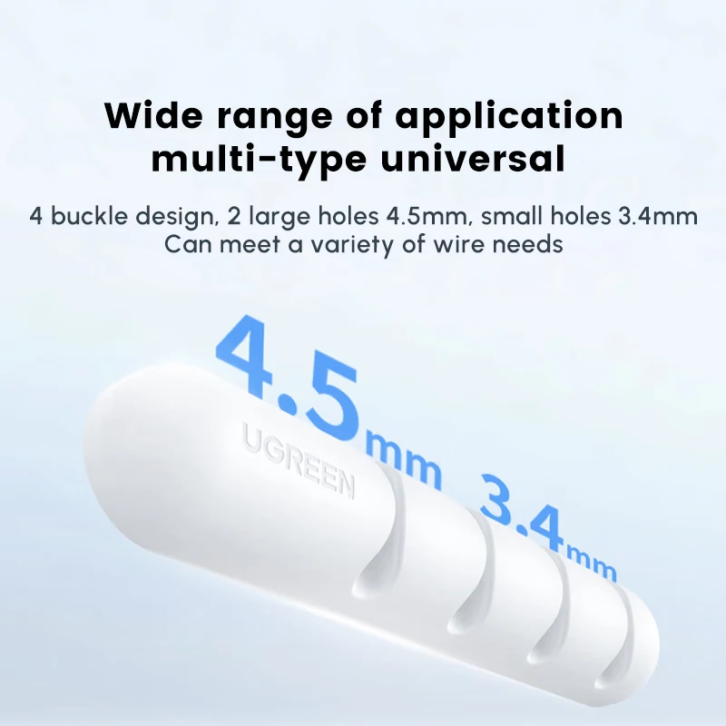 UGREEN デスクトップケーブルオーガナイザー、4スロット多機能コードホルダー、ワイヤークリップ、デスクテーブルアクセサリー用コードオーガナイザー