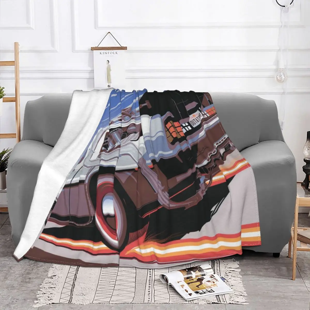 DMC Automobile Blanket Velvet Autumn/Winter Delorean Breathable Super Warm Throw Blankets For Sofa Travel Bedding Throws