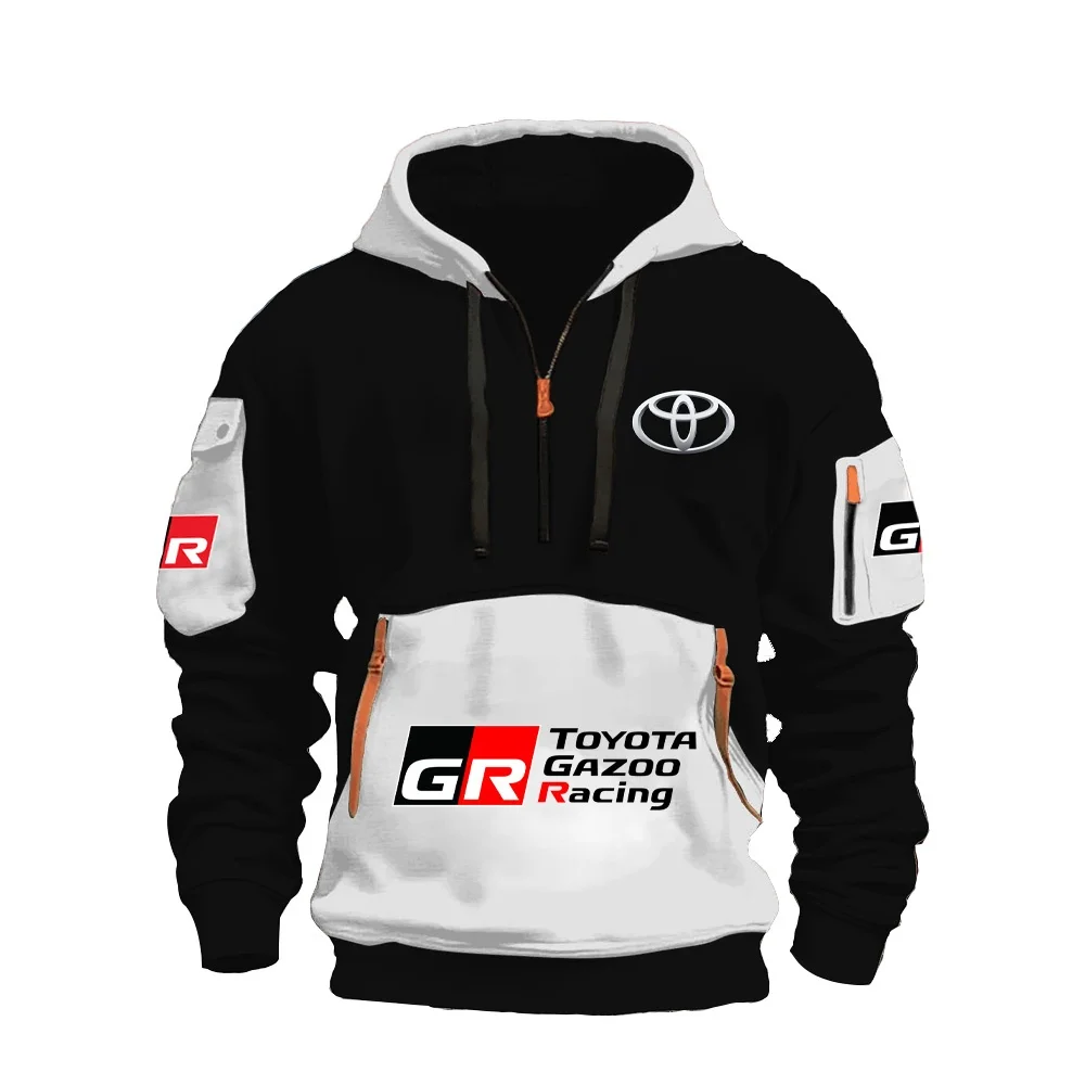 2025 Toyota Emblem Men's Sports Hoodie, Toyota GR Racing Le Mans WRC Car Enthusiast Racing Apparel Hooded Sweatshirt
