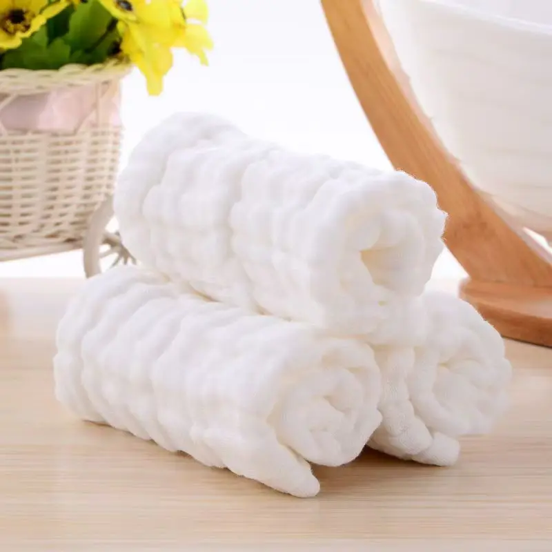3-Pack/5-Pack Pure Cotton Gauze Baby Towels, Unique Bubble Gauze Technology, Can Be Used for Washing Face and Wiping Hands, Highly Absorbent, Portable Square Towels, Suitable for Home and Travel Use, Ideal Gift Choice