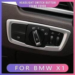 Car Headlight Switch Button Frame Cover Trim for BMW X1 F48 2016 2017 2018 2019 2020 X2 F39 Decoration Sticker Accessories