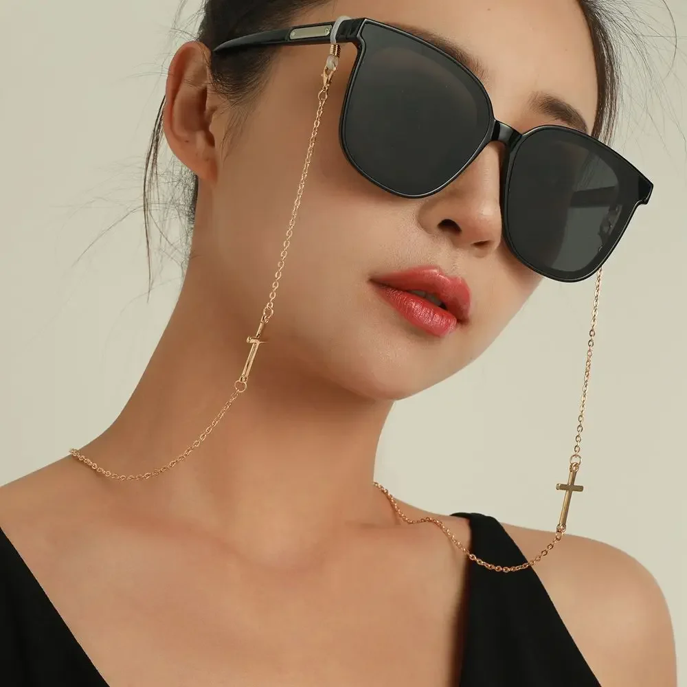 Cross Earphone Chain Feather Alloy Women Eyeglasses Sunglasses Spectacles Holders Glasses Chain Korean Style Chain Accessories