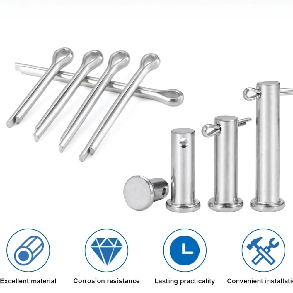 

160pcs M1.6 M2.5 M3.2 M4 U Shape Spring Pins Cotter Fixing for Automotive Repair Split Clamp Stainless Steel Latch O-shaped Pins