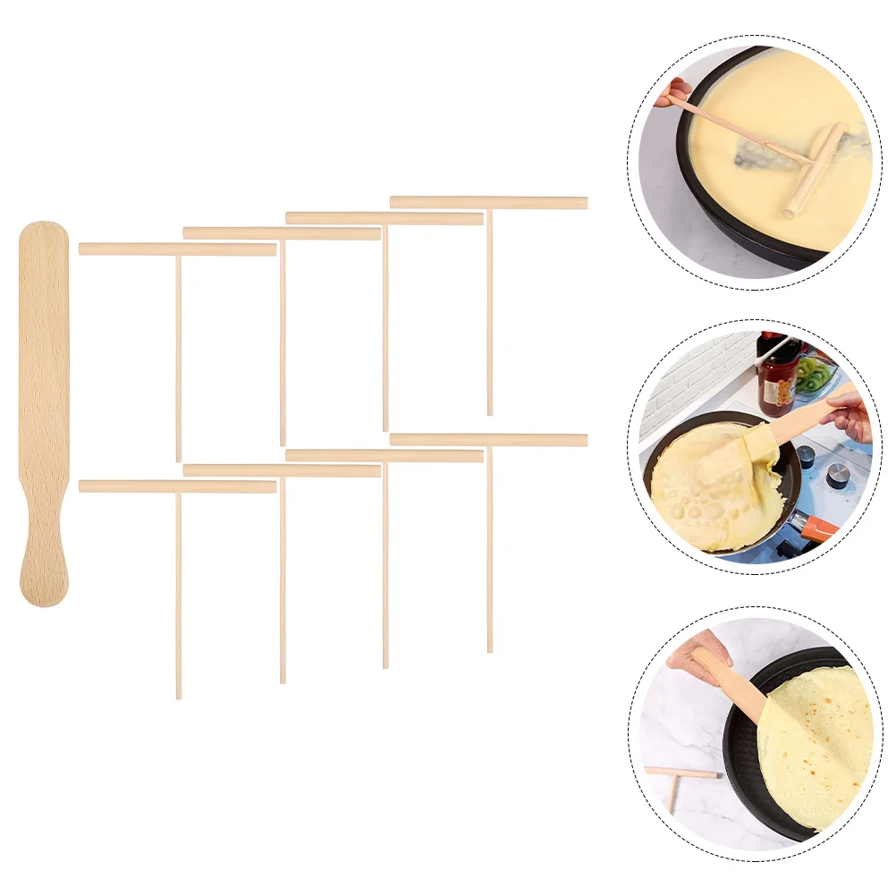 

1Set Wooden Crepe Spreader Pancake Making Kit Portable Spatula Cooking Accessories Kitchen Gadget Crepe Spreader Spatula
