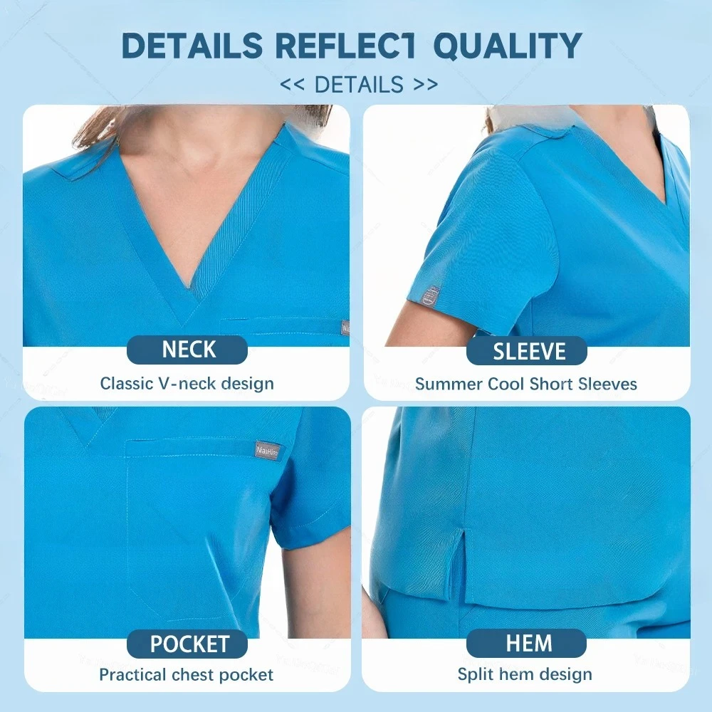 Nowe uniformy pielęgniarskie damskie męskie zestaw spodni typu jogger odzież robocza do apteki ubrania medyczne szpitalne dla lekarzy i pielęgniarek luksusowy garnitur