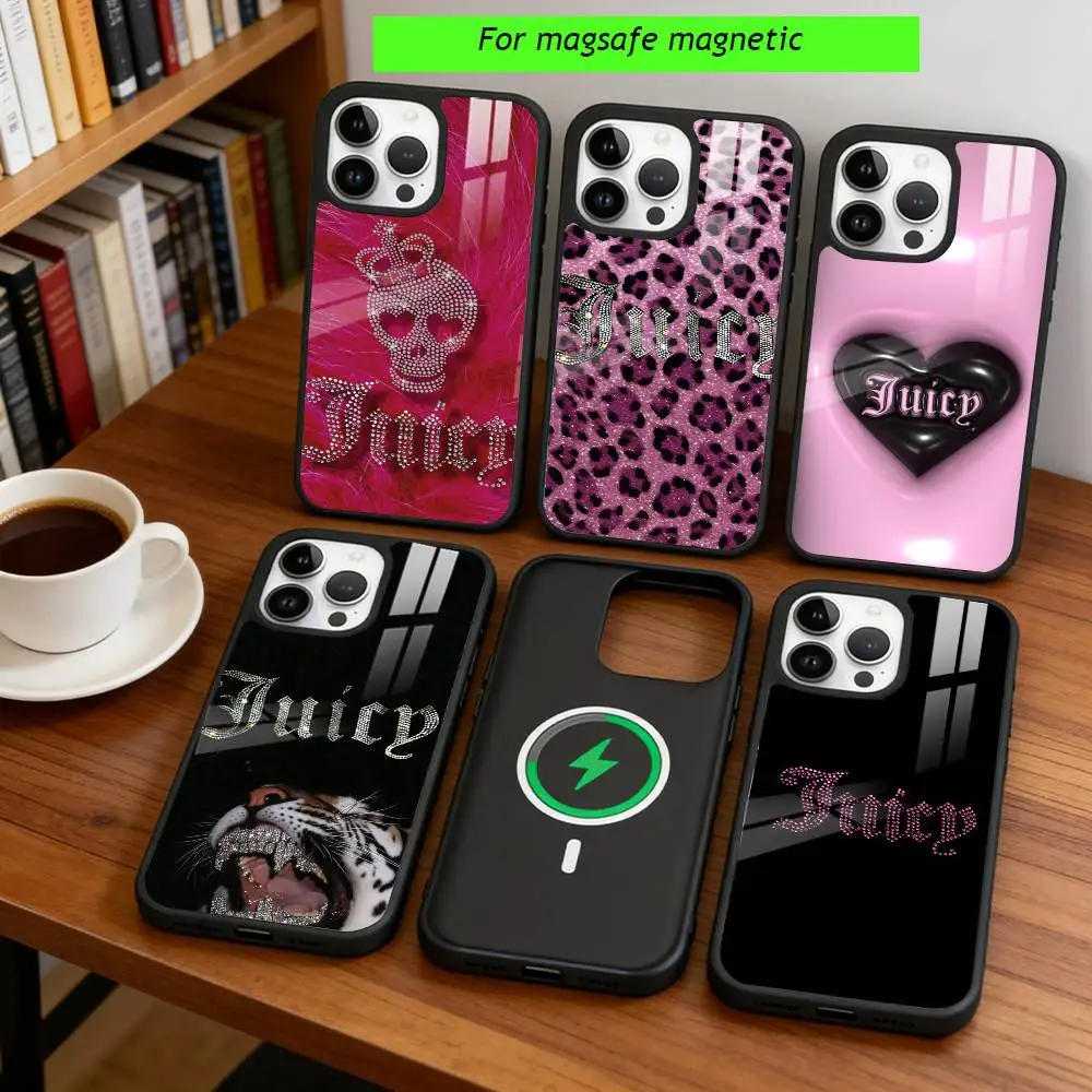 

J-Juicy C-Couture Phone Case For iPhone17,16,15,14,13,12,11 Plus,Pro Magnetic with Magsafe Wireless Charging