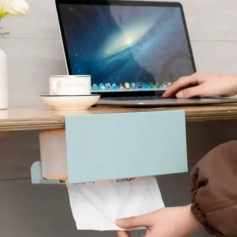 صندوق مناديل متعدد الوظائف تحت الخزانة حامل المناشف الورقية حديد قوي حامل المناشف الورقية رف مكتب اكسسوارات المطبخ