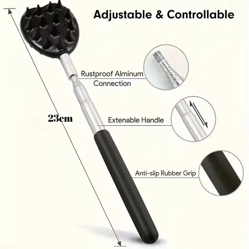 Back Scratcher Detachable Scratching Heads Silicone Massager Extendable Telescoping for Itches Lotion Application Spa Whole Body Seniors the Disabled Baby Men Women Kids Adults view 4